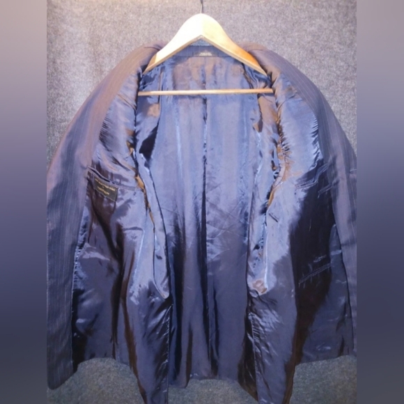 Hart Schaffner Marx For Nordstrom Men's‎ Navy Blue Pin Stripe jacket coat 42R - Picture 5 of 12